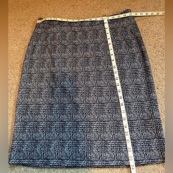 New Pencil Skirt pull on gray Houndstooth Plaid Stretch Size XL Jersey 41Hawthor - Picture 12 of 12